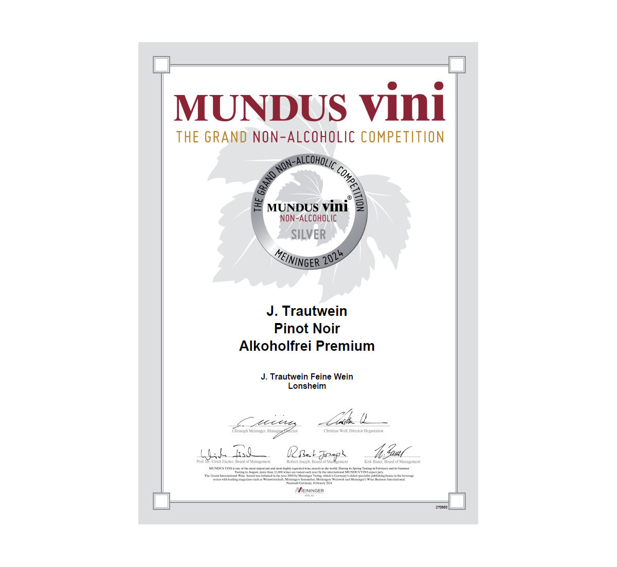 J Trautwein Pinot Noir Premium